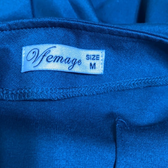 Vfemage jade green scoop neck bell sleeve dress size medium - Picture 5 of 5